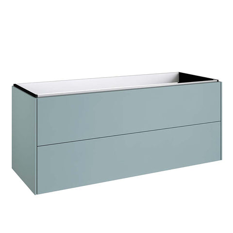 Aqua Wall Mounted 2 Drawer Vanity Unit with Generous Space-Saving and Soft-Closing Drawers - White- 1200mm