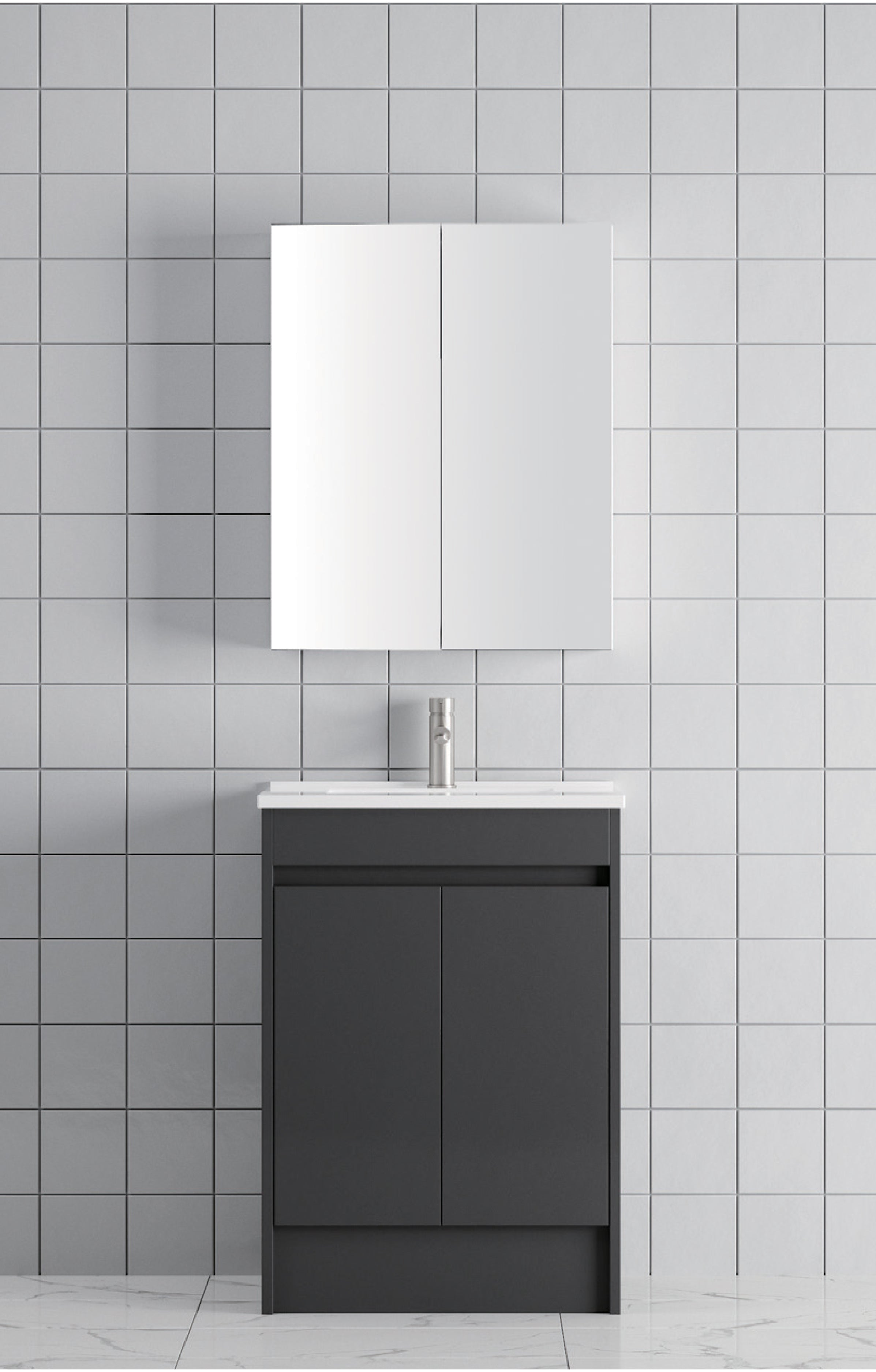 Astro Floor Standing Bathroom Vanity Unit in Dark Grey Colour 