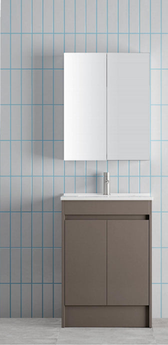 Astro Floor Standing Vanity Unit with Ceramic Basin in Rich Stone Grey Secondary image