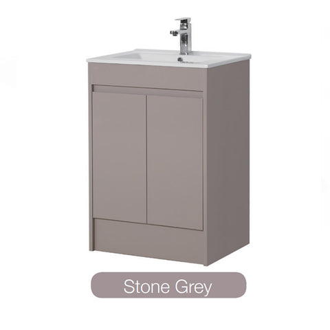 Stunning Astro Floor Standing Vanity Unit with Ceramic Basin in Rich Stone Grey Colour
