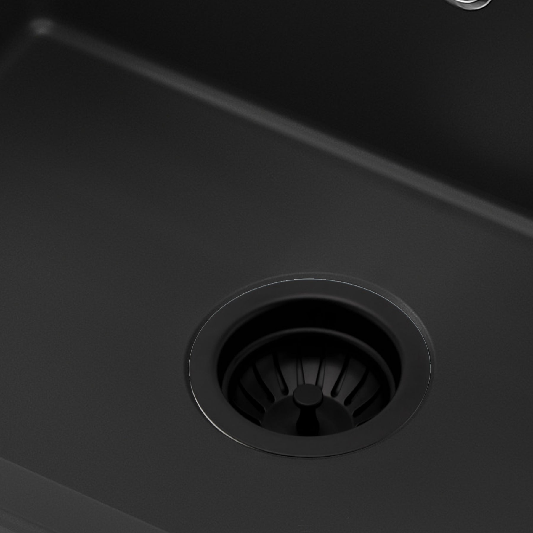 Matt Black Basket Strainer Kitchen Sink Waste - 90mm Secondary image