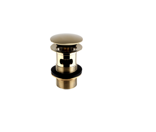 Slotted Basin Clicker Waste with Bigger Cap - Brushed Brass Secondary image