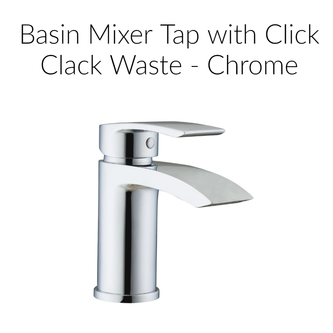 Basin Mixer Tap with Click Clack Waste - Chrome 