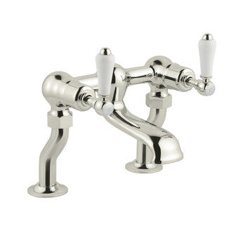 Traditional Victorian-Style Deck-Mounted Bath Filler Tap- Brushed Nickel Secondary image