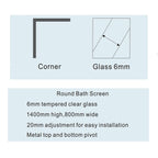 Marina Round Top Bath Screen - 6mm Glass