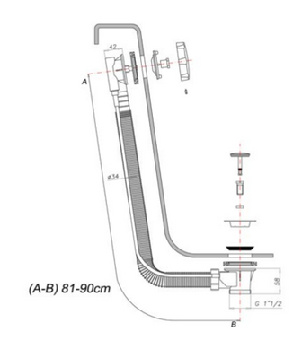 Chrome Pop Up Bath Waste Secondary image