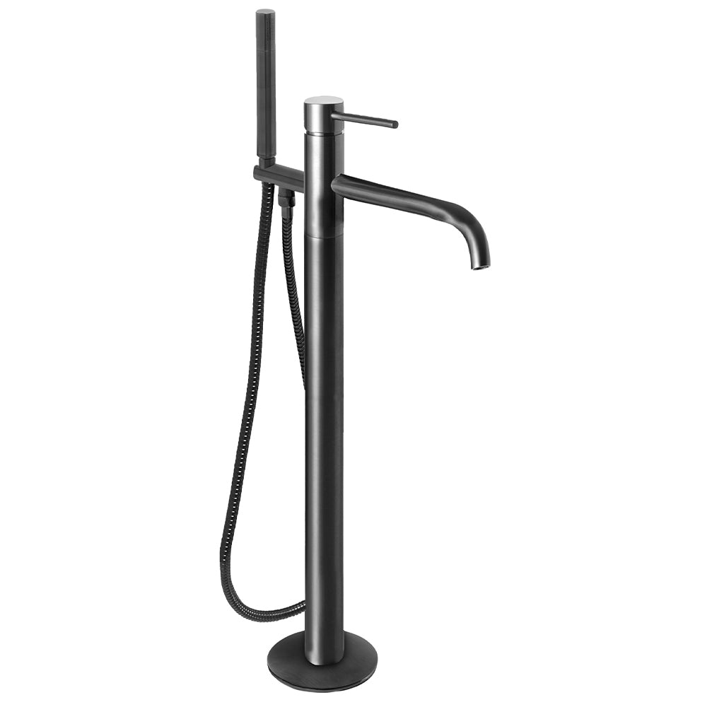 Freestanding Bath Shower Mixer Tap with Kit - Brushed Black Secondary image