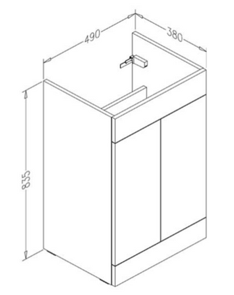 Double-Door Wall-Mounted Bathroom Cabinet with a Basin - White Secondary image