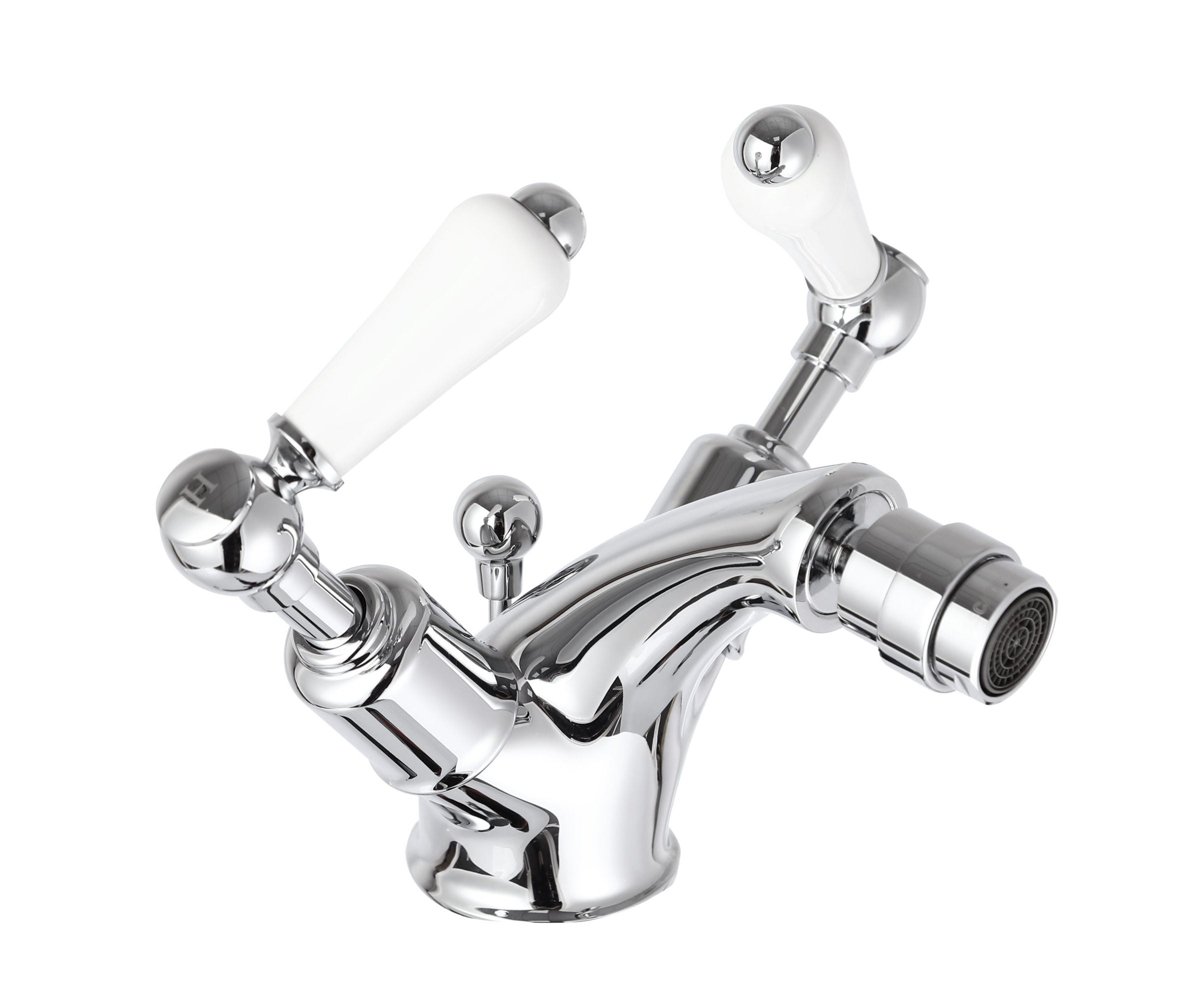 Traditional Bidet Mixer Tap with Pop Up Waste - Chrome Finish