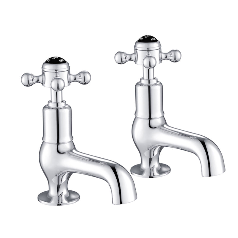 Black Crosshead Cloakroom Basin Pillar Taps -Tapron