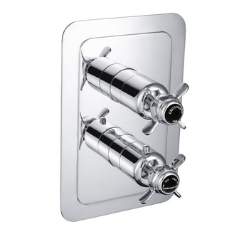 Chrome Vertical Dual Outlet Shower Valve - Crosshead Handles Secondary image