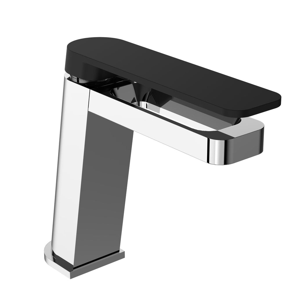 Single Lever Bathroom Basin Tap Chrome Finish and Matt Black Lever[74001MBH]