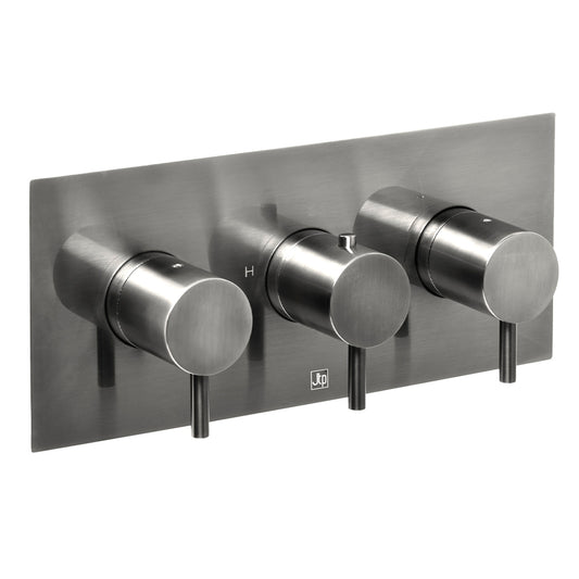 3 Outlet Thermostatic Concealed Valve Horizontal Brushed Black [27692ABBL] 1000