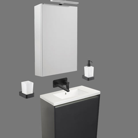 Black Tall Free standing Bathroom Cabinet with Basin