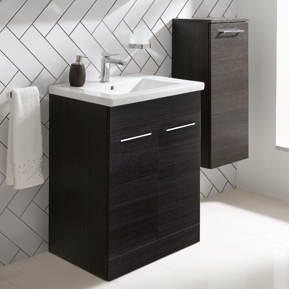 Black freestanding bathroom cabinet Main image