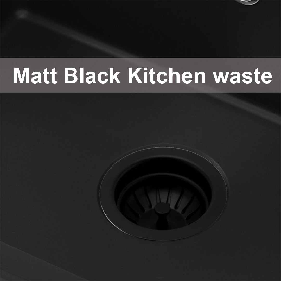 Black Kitchen Sink Waste - 90mm