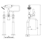 bath filler tap Technical Drawing - Tapron