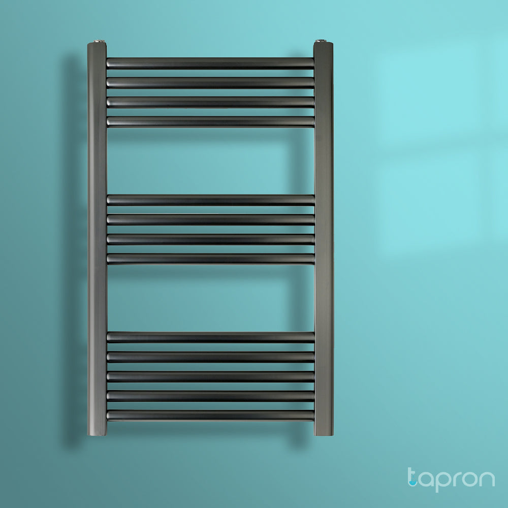 Brushed Black Heated Towel Rail 800mm x 500mm - Dual Fuel Secondary image