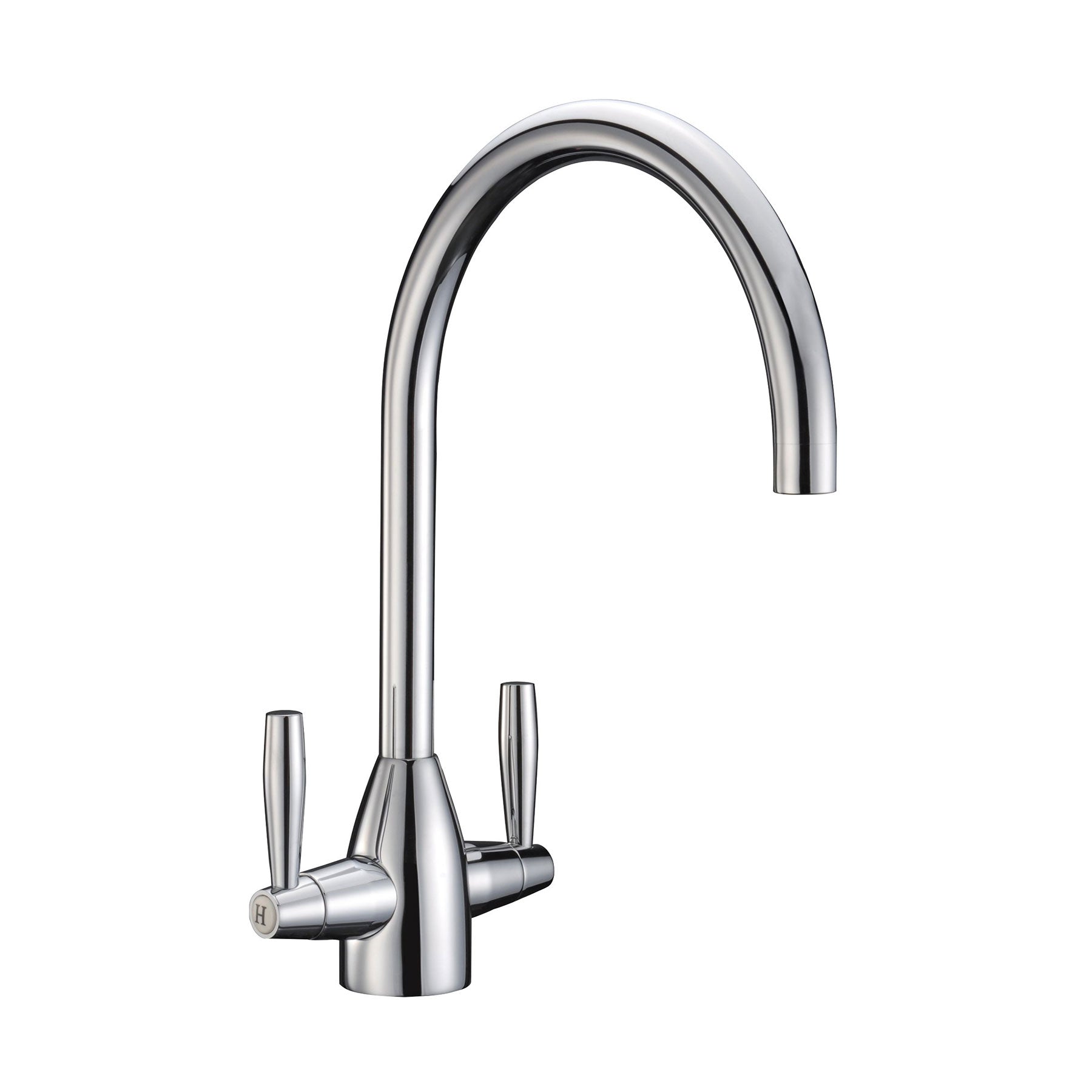 Blink Twin Lever Monobloc Kitchen Mixer Tap - Chrome Finish