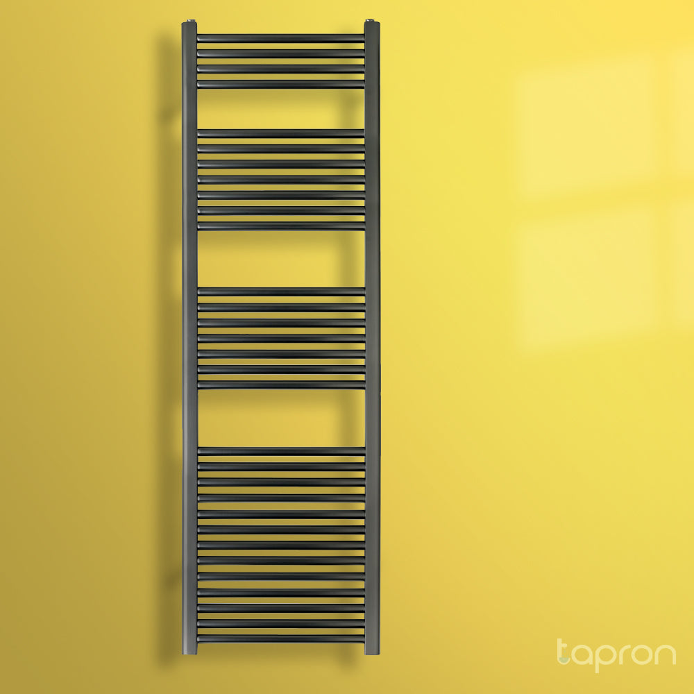 Black Heated Towel Rail 1600 X 500 - Brushed Black