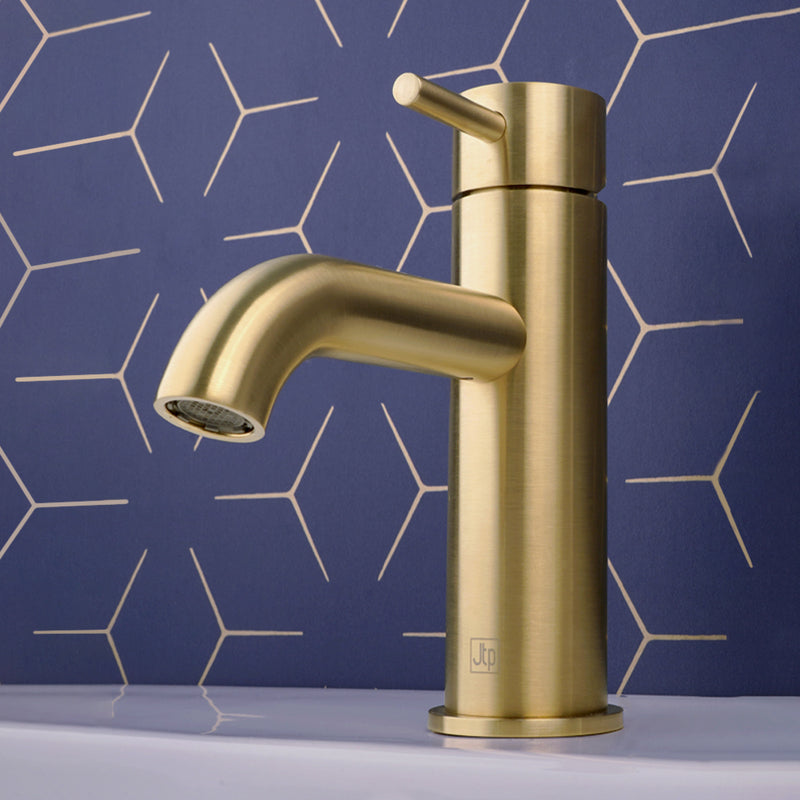 VOS Brushed Brass Single Lever Mono Basin Mixer Tap-tapron
