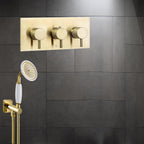  Gold 3 Outlets Thermostatic Concealed Shower Valve