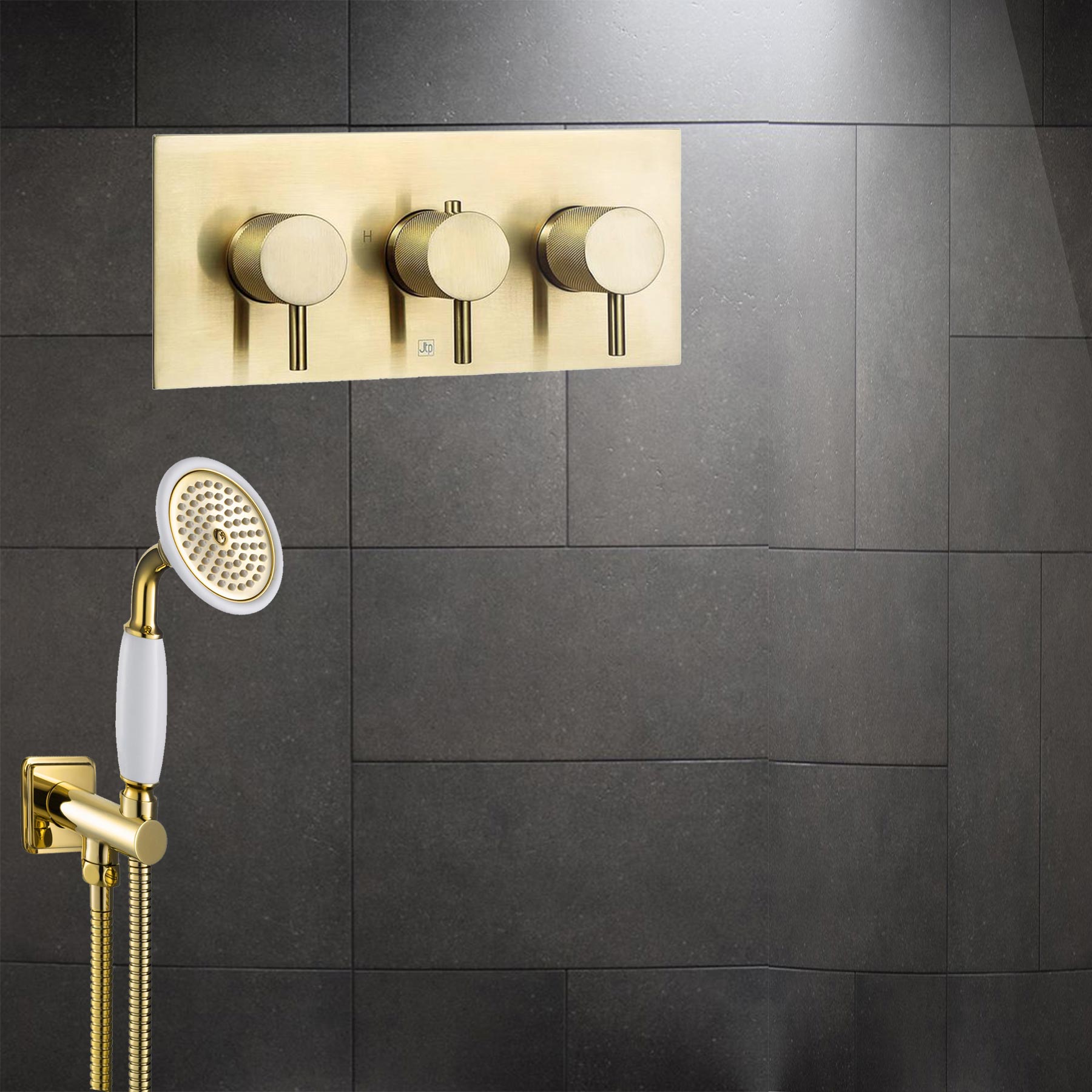  Gold 3 Outlets Thermostatic Concealed Shower Valve