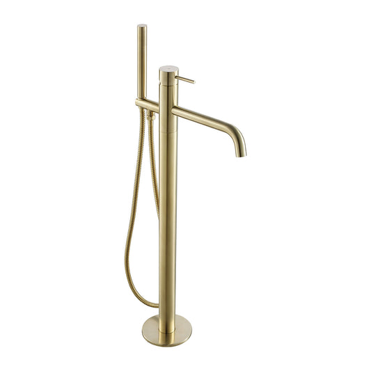 Floorstanding Bath Shower Mixer Tap with Kit Brushed Brass, HP 1 1800