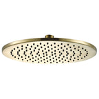 Vos Round Gold Shower Head, 250mm - Brushed Brass Finish