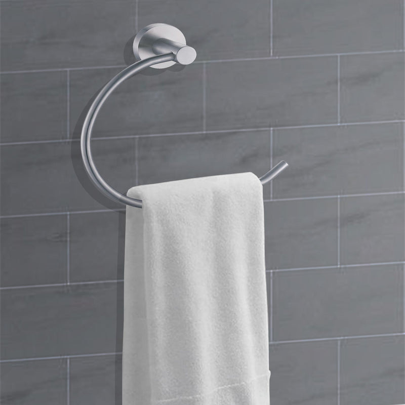 Inox Brushed Stainless Steel Wall Mounted Towel Ring