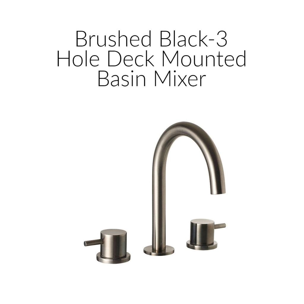Brushed Black-3 Hole Deck Mounted Basin Mixer taps