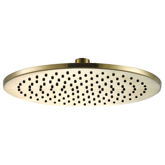 Round Gold Shower Head, 250mm - Brushed Brass Finish 1800