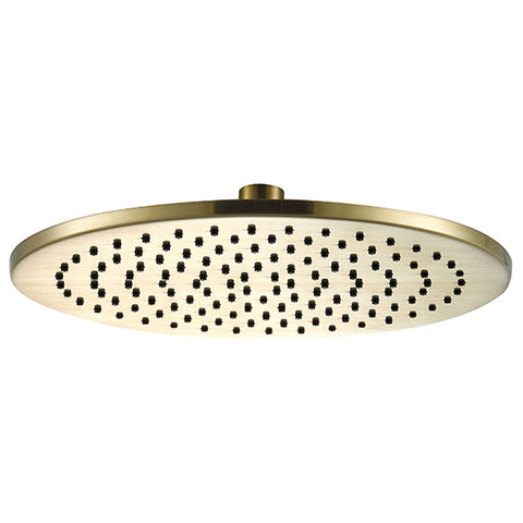 Round Gold Shower Head, 250mm - Brushed Brass Finish