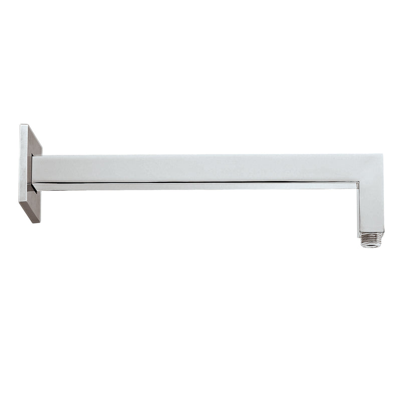 Wall Mounted Square Shower Arm, 400mm - Chrome Finish