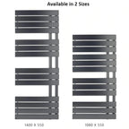black bathroom radiator 1080 x 550mm