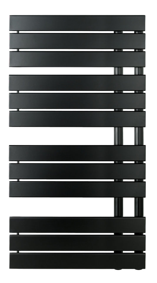 Black heated towel rail radiator 1425