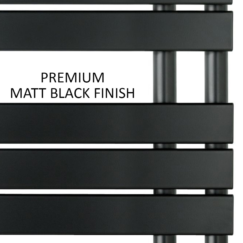 Bathroom Radiator Matt Black | Dual Fuel Towel Heated Rail | Tapron UK