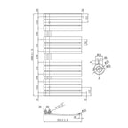 Radiator Brushed Black Technical Drawing