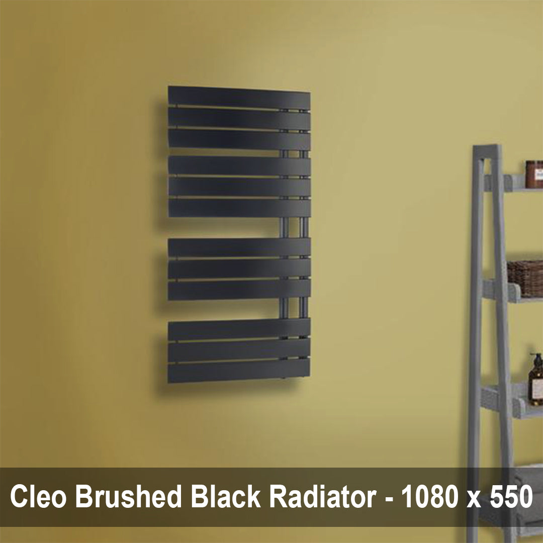 black heated towel rail