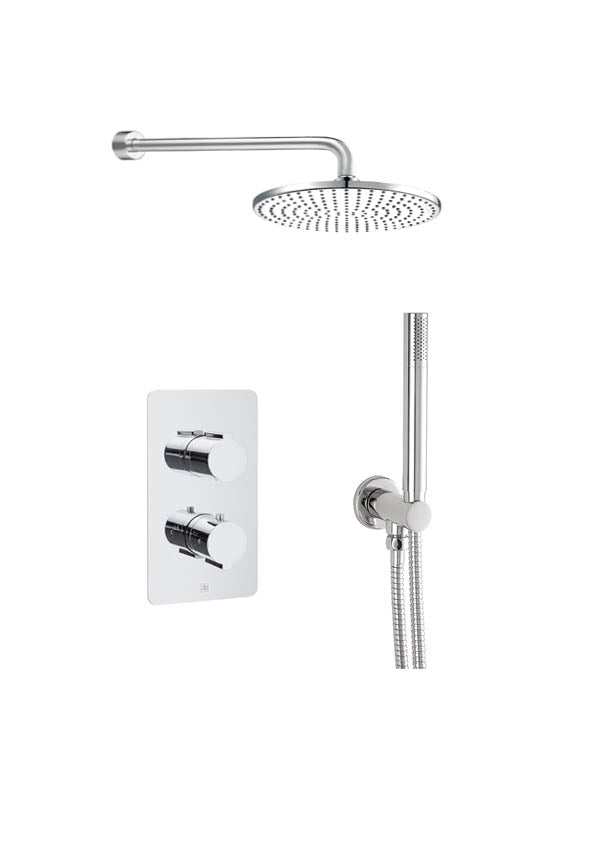 Luna Thermostatic 2 Outlet Shower Valve with Round Water Outlet