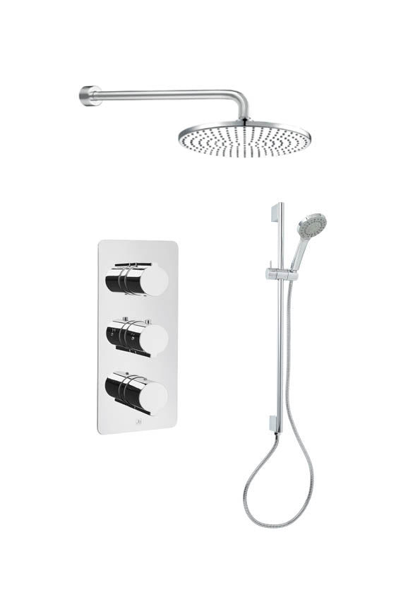 Thermostatic Concealed Shower Valve, Fixed Shower Head & Shower Rail Kit Secondary image
