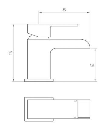 Mitigeur monocommande de lavabo Cami Mini avec vidage Click Clack, LP 0,2 - Finition Chrome Poli