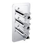 Chester Black Crosshead 3 Outlet Concealed Thermostatic Shower Valve - Horizontal. 