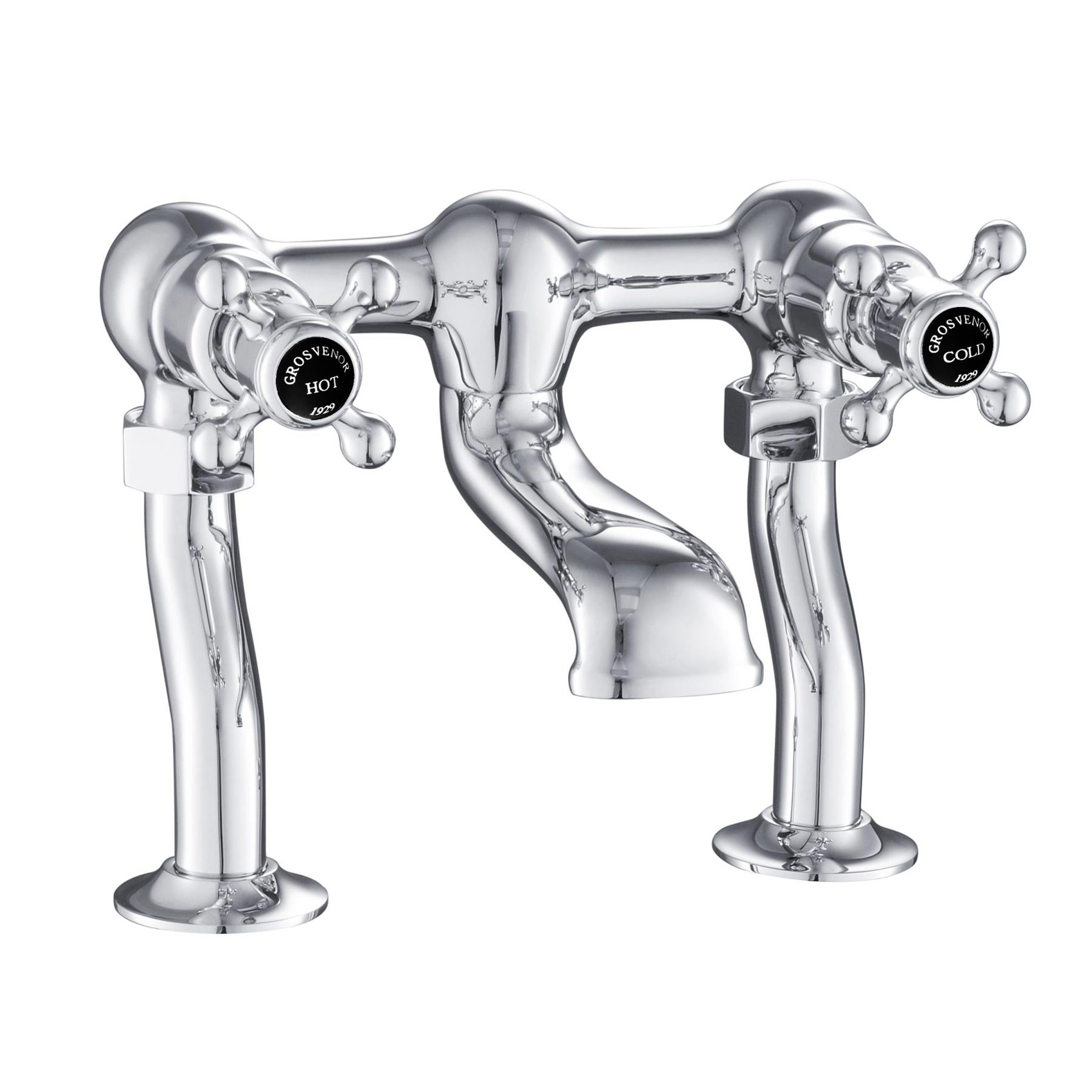 two hole traditional bridge filler tap - chrome