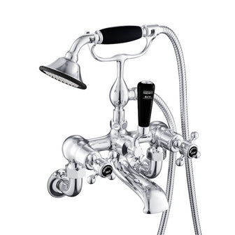Traditional Wall Mounted Bath Shower Mixer Tap with Kit – Chrome Secondary image