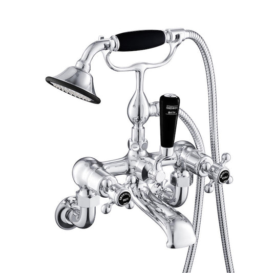 Black Crosshead Shower Mixer Wall Mounted with Kit 1800