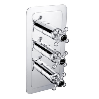 Chester Crosshead Black 2 Outlet Concealed Thermostatic Shower Valve - Vertical Main image