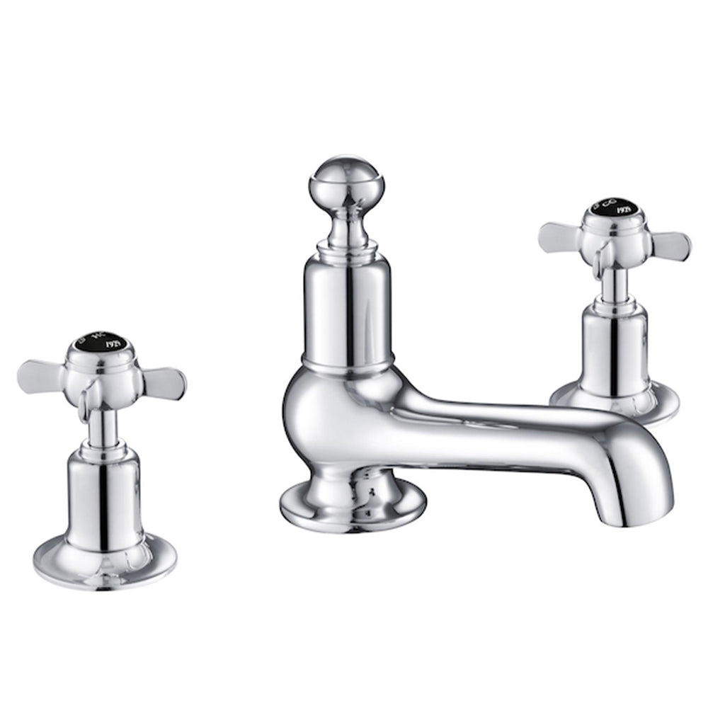 Chester Black Pinch 3 - Hole Long Nose Deck Mounted Basin Mixer