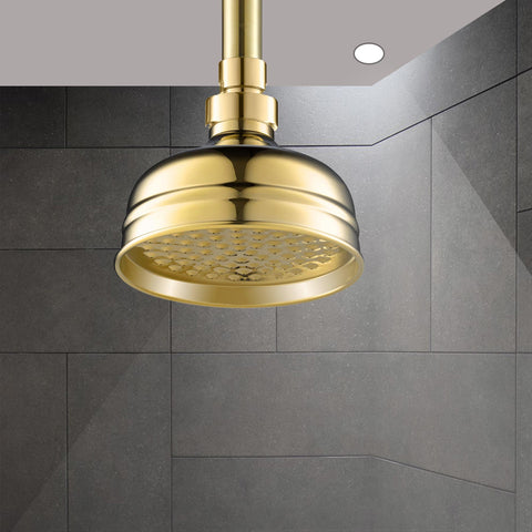 Traditional Chester Antique Gold Cross Victorian Bath Shower Heads With Luxurious Rainfall Effect, HP 1, Diameter 200mm