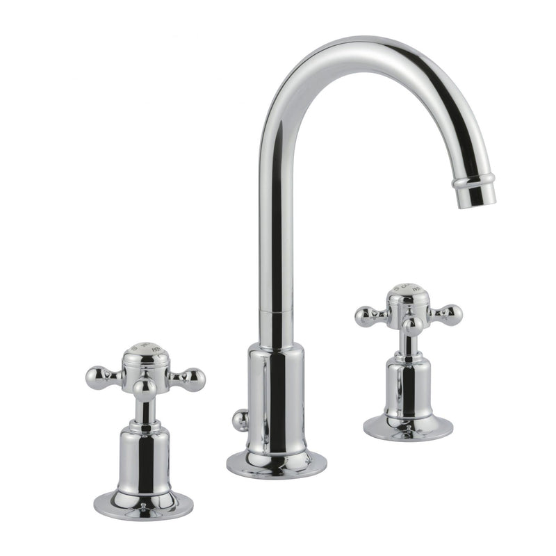 crosshead 3-hole basin mixer with a spout